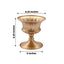 2-Pack Metal Pedestal Flower Vases Roman Style Gold - Sophisticated Mini Compote Vase for Table Settings 6"