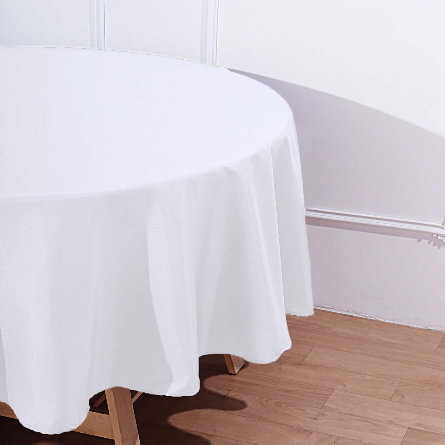 Polyester 90" Round Tablecloth White - Stain and Wrinkle-Resistant Table Cover for Party & Gatherings