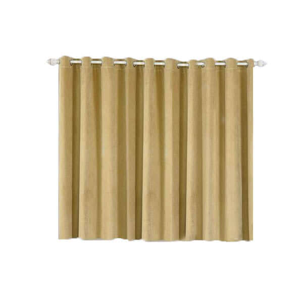 2 Pack Champagne 330 GSM Premium Velvet Thermal Blackout Curtains With Chrome Grommet Window Treatment Panels - 52"x64"