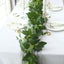 6ft Real Touch Green Artificial Silk Rose Leaf Hanging Vine, Flexible Greenery Table Garland