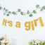 3ft Gold Glittered It's a Girl Paper Hanging Gender Reveal Garland Banner, Baby Shower Banner