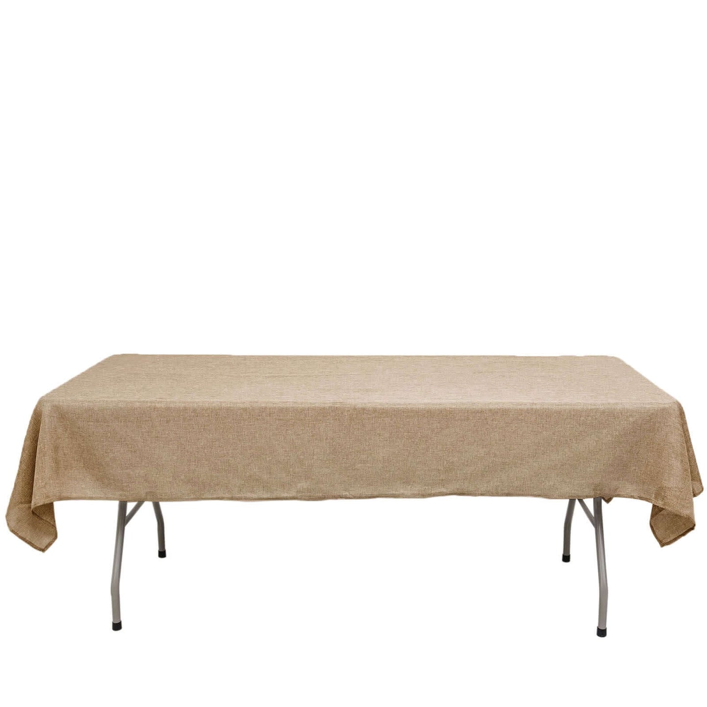 Faux Burlap Jute 54"x96" Rectangle Tablecloth Natural - Rustic Event Table Linen