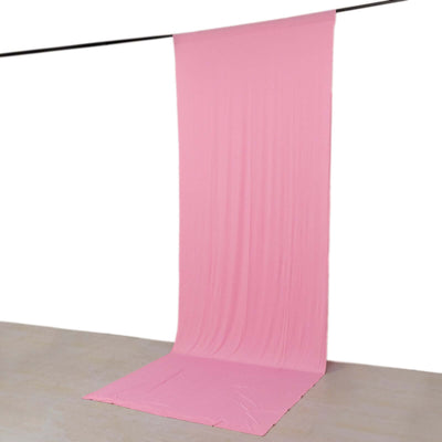 Pink 4-Way Stretch Spandex Event Curtain Drapes Wrinkle Freet Backdrop Event Panel with Rod Pockets - 5ftx14ft