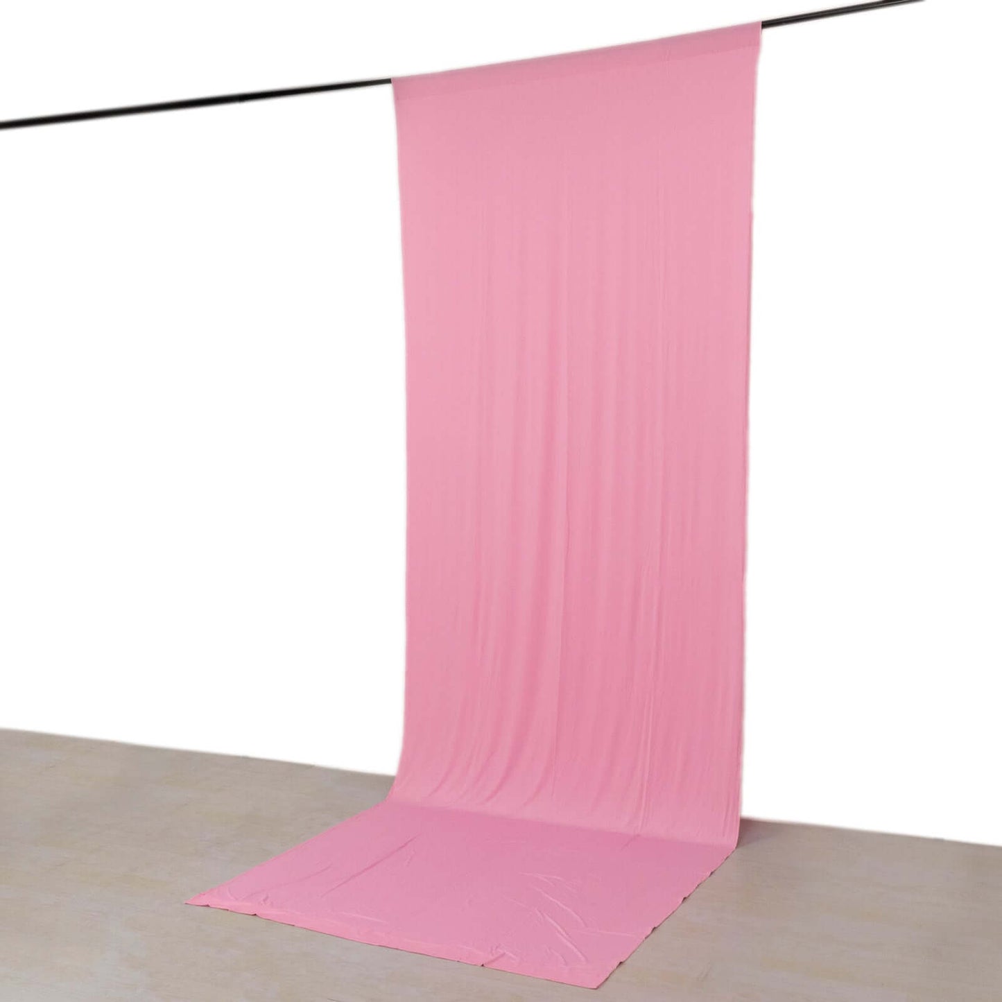 Pink 4-Way Stretch Spandex Event Curtain Drapes, Wrinkle Freet Backdrop Event Panel with Rod Pockets - 5ftx14ft