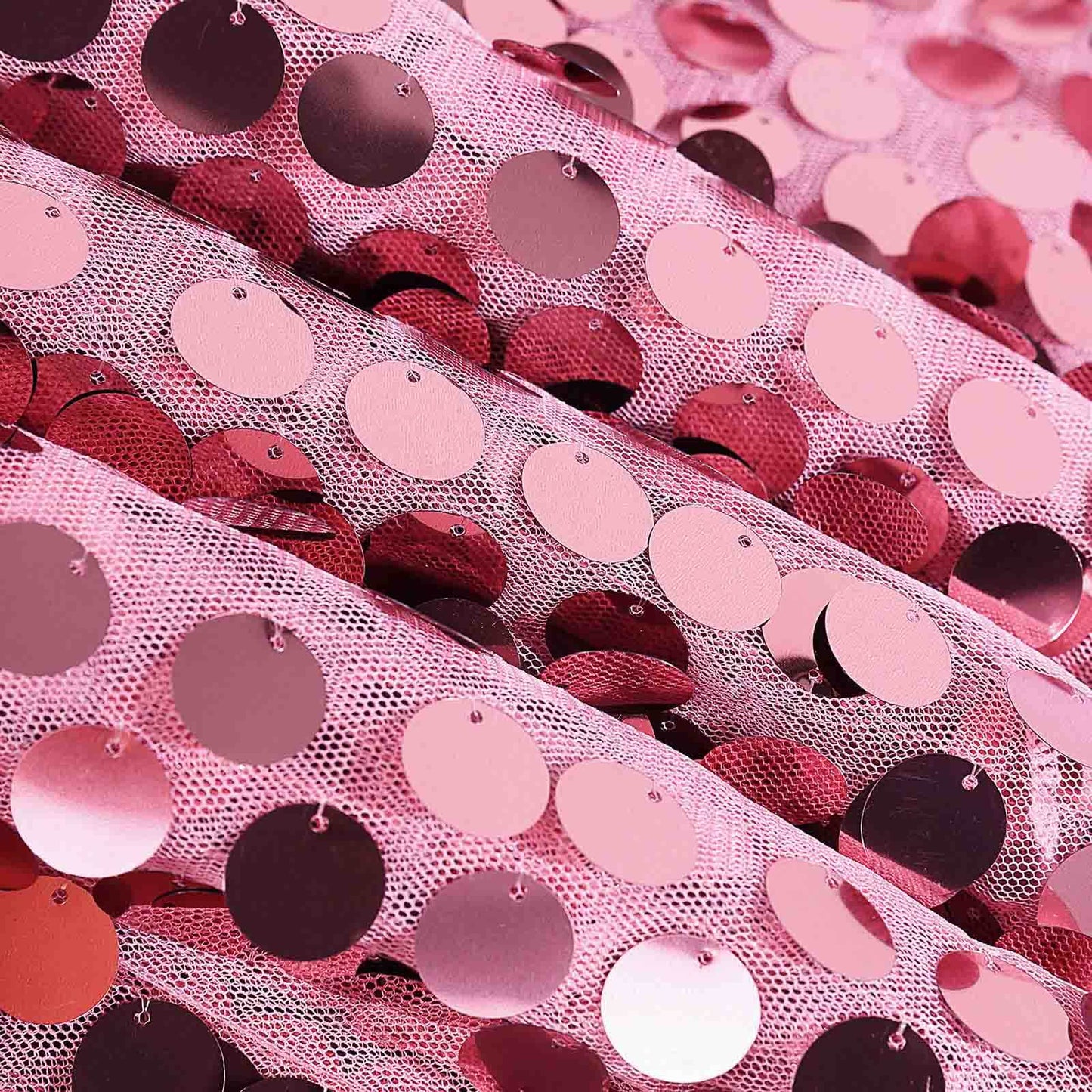 8ftx8ft Pink Big Payette Sequin Event Curtain Drapes, Backdrop Event Panel