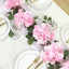 2-Pack Pink Artificial Hydrangea Garland 5.5ft â€“ Artificial Silk Floral Vine with Green Leaves