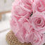 12" Pink Artificial Velvet-Like Rose Flower Bouquet