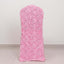 Satin Rosette Chair Cover for Banquet Chairs Pink - Stretch Fitted Slip-On Slipcover