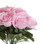 12" Pink Artificial Velvet-Like Rose Flower Bouquet