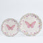 96 Pcs Paper Dinnerware Set with Butterfly Print White/Pink - Disposable Tableware Set with Plates, Cups, and Napkins