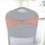 5 Pack Stretch Spandex Chair Sashes Dusty Rose - Reusable Chair Bands with Silver Diamond Ring Slide Buckle 5"x14"