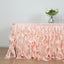 Taffeta 14ft Table Skirt Blush - Cascading Curly Willow Style Table Cover