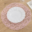 6-Pack Table Placemats Woven Fiber Design Blush Round - Disposable Mats for Dining and Events 15"