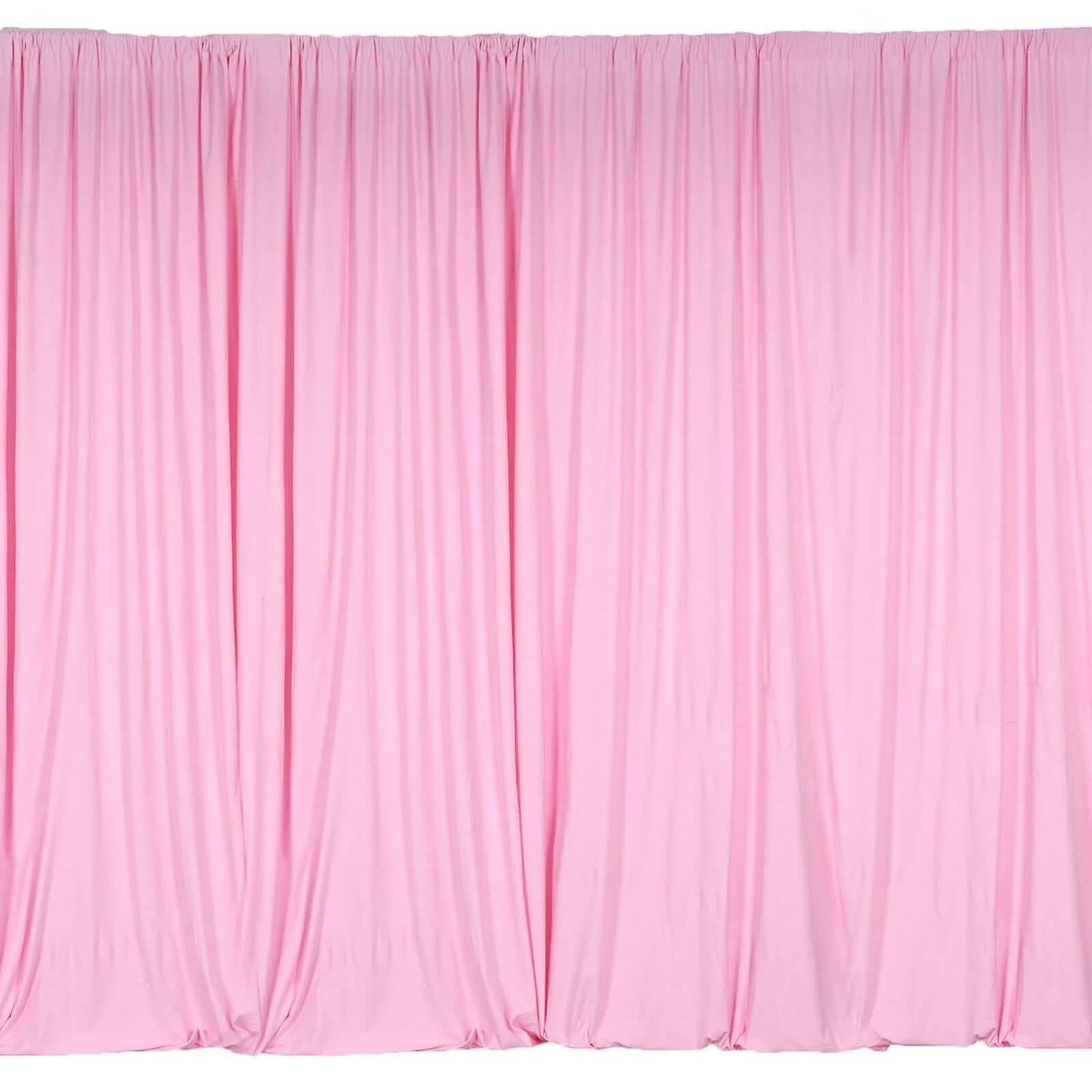 2 Pack Pink Scuba Polyester Event Curtain Drapes, Durable Flame Resistant Backdrop Event Panels Wrinkle Free with Rod Pockets - 10ftx10ft