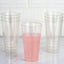 12-Pack Plastic Party Cups Clear Gold Glitter - Durable Disposable Tumblers for Drinks 17oz 6"