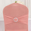 Spandex Chair Cover with Silver Rhinestone Buckled Sash Band Dusty Rose - Stretch Fitted Slipcover