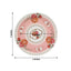 25-Pack Paper 7" Round Dessert Plates in Dusty Rose with Vintage Rose Flower Print - Disposable Appetizer Salad Plates