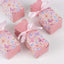 25 Pack Pink Floral Top Candy Gift Boxes With Butterfly Print, Cardstock Paper Party Favor Boxes With Satin Ribbons - 2"x5"