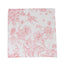 5-Pack French Toile Polyester Cloth Napkins â€“ 17"x17" Pink and White Reusable Table Napkins in Floral Design for Events & Dining