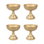 4-Pack Metal Compote Pedestal Bowl Flower Vases in Grecian Urn Style Gold - Refined Floral Wedding Table Centerpieces 8.5"