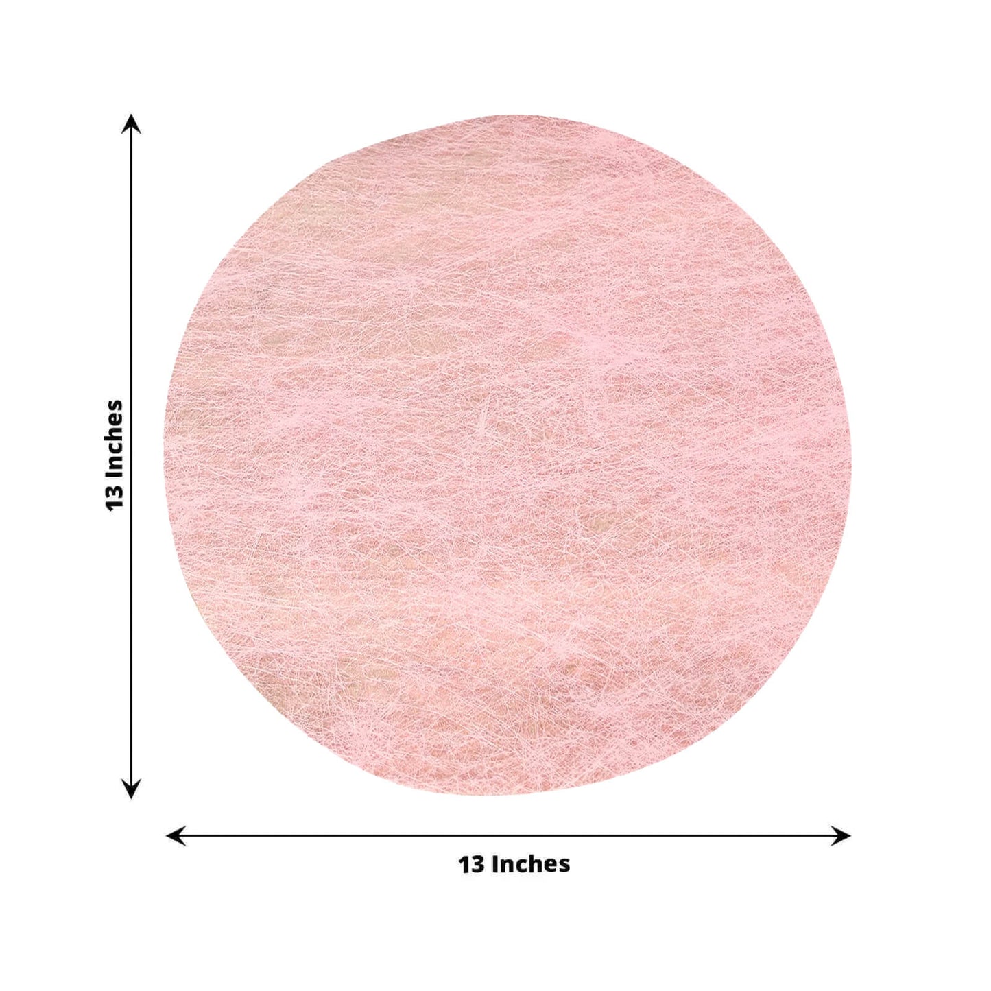 50 Pack Disposable Pink Placemats, 13" Non-Woven Mesh Fiber Round Table Mats for Dining & Events