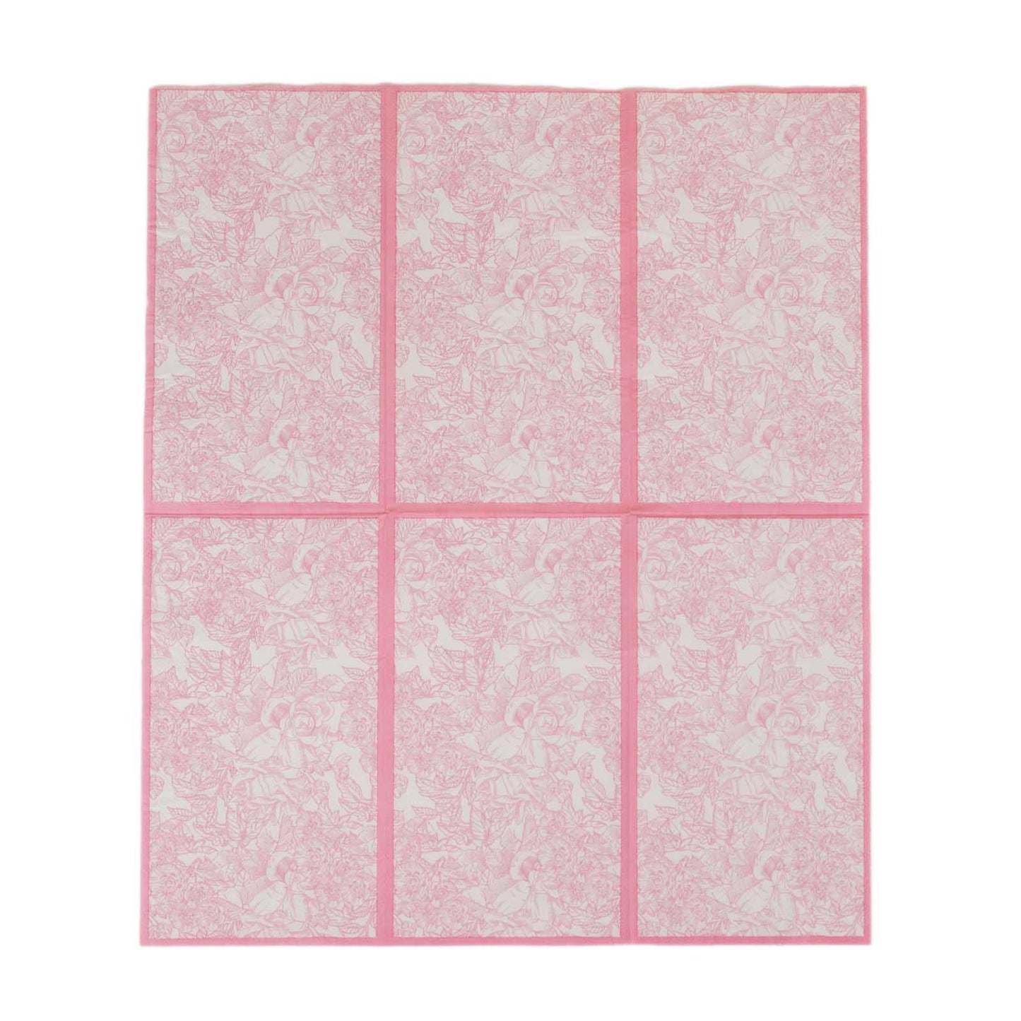 25-Pack Paper Dinner Napkins Pink with French Toile Pattern 2 Ply - Stylish Disposable Napkins for Events
