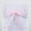 5 Pack Organza Chair Sashes Pink - Reusable Sheer Chair Bows 6"x108"