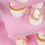 3-Tier Plastic Square Cupcake Stand Tower Pink - Charming Easy to Assemble Dessert Display Serving Tray Platter with Floral Embossed Scalloped Rim & Silver Handle for Tea Parties Weddings & Special Occasions 13"