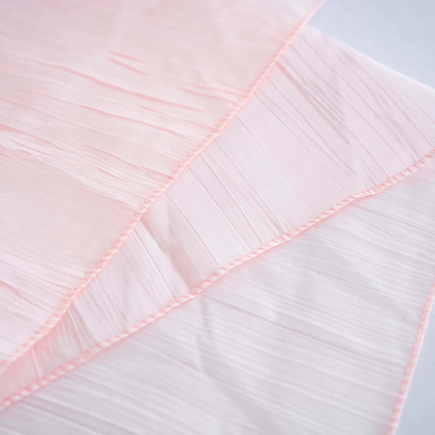 Taffeta 90"x132" Rectangle Tablecloth Blush - Seamless Accordion Crinkle Table Cover