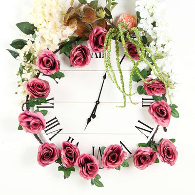 6ft Dusty Rose Artificial Silk Rose Hanging Flower Garland Faux Vine