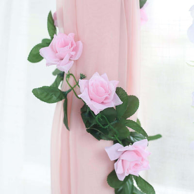 6ft Pink Artificial Silk Rose Garland UV Protected Flower Chain