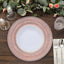 6-Pack Acrylic Round Charger Plates 13" in Rose Gold with Lace Embossed Rim, Rustic Plastic Decorative Charger Tableware