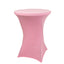 Spandex 30" Round Cocktail Table Cover Pink - Easy to Maintain Stretch Fitted Highboy Tablecloth