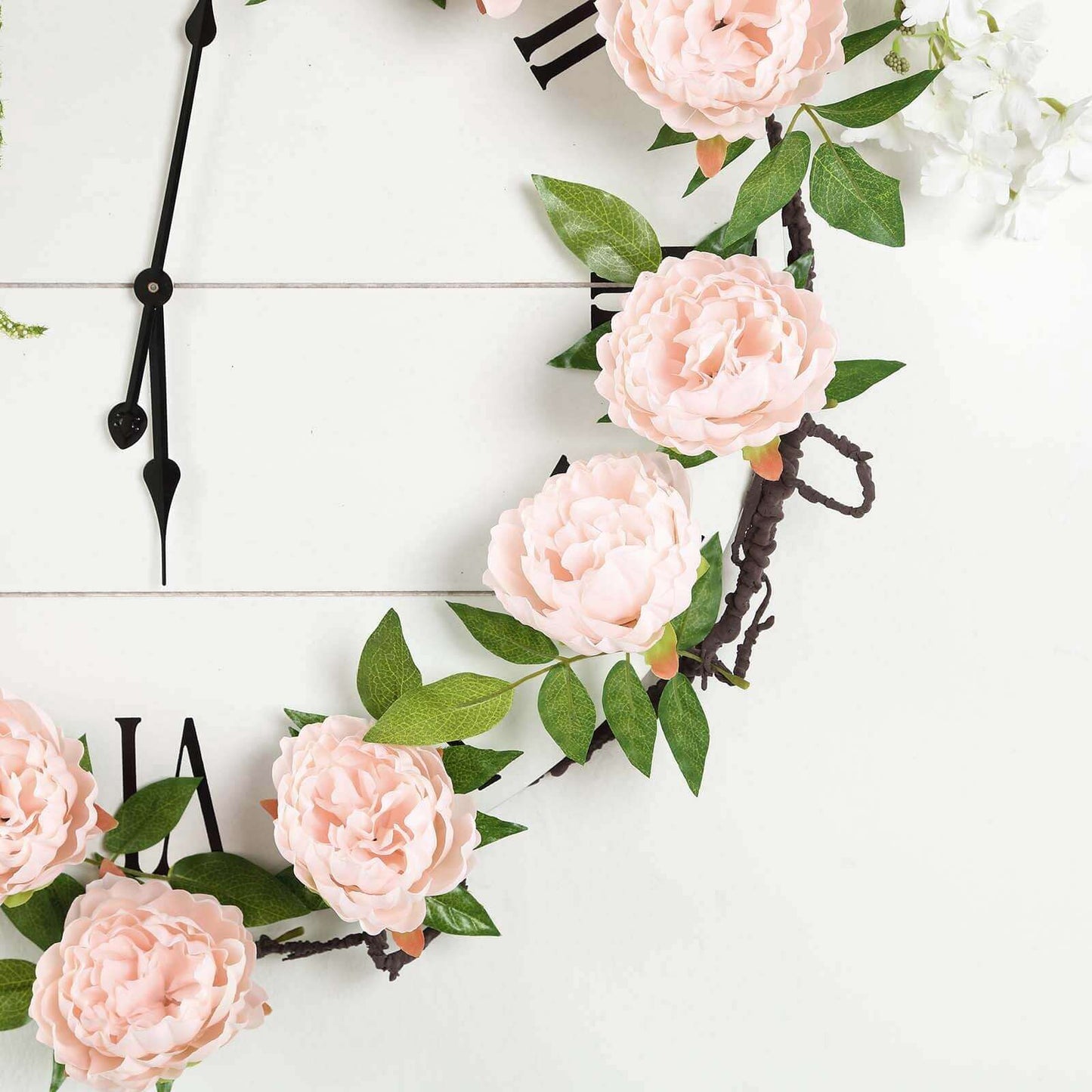 6ft Blush Artificial Silk Peony Hanging Flower Garland, Faux Vine