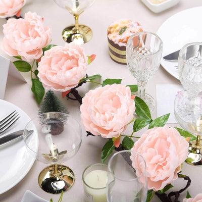 6ft Blush Artificial Silk Peony Hanging Flower Garland, Faux Vine
