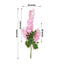 5 Pack 44" Silk Hanging Wisteria Flower Garland Vines in Pink, 3 Strands in 1 Bush