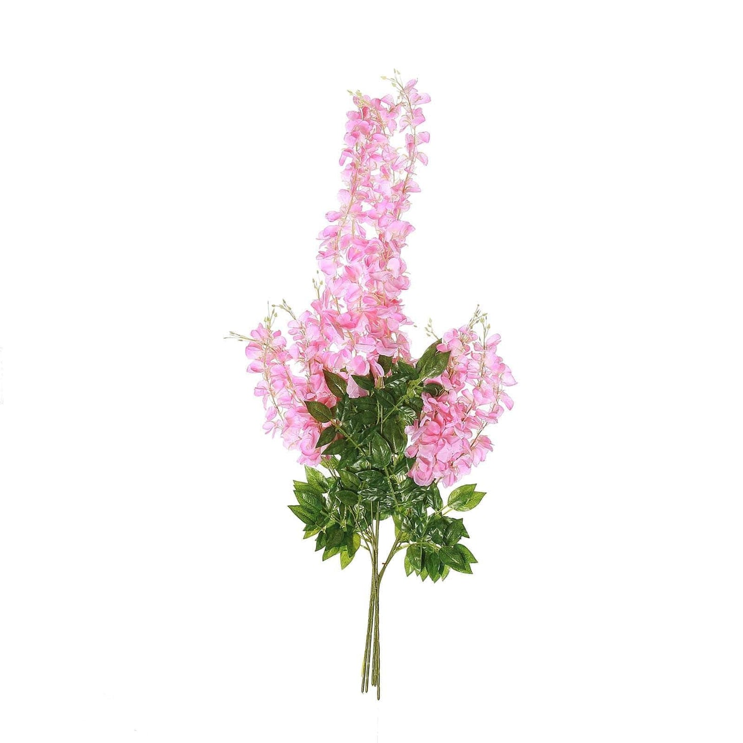 5 Pack 44" Silk Hanging Wisteria Flower Garland Vines in Pink, 3 Strands in 1 Bush