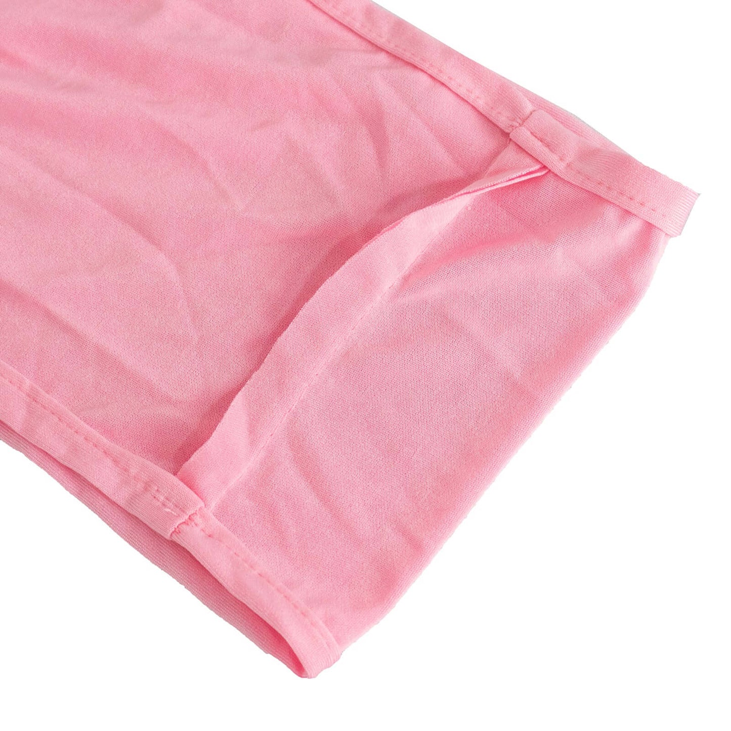 5 Pack Stretch Spandex Chair Sashes Pink - Reusable Chair Bands with Silver Diamond Ring Slide Buckle 5"x14"