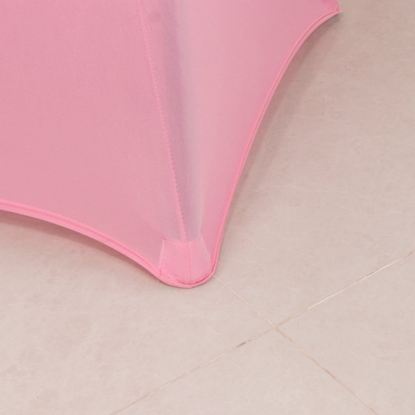 Spandex 30" Round Cocktail Table Cover Pink - Easy to Maintain Stretch Fitted Highboy Tablecloth