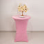 Spandex 30" Round Cocktail Table Cover Pink - Easy to Maintain Stretch Fitted Highboy Tablecloth