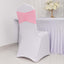 5 Pack Spandex Chair Sashes Pink Ruffled Style - Wide Easy to Use Stretch Chair Bands 8"x13"