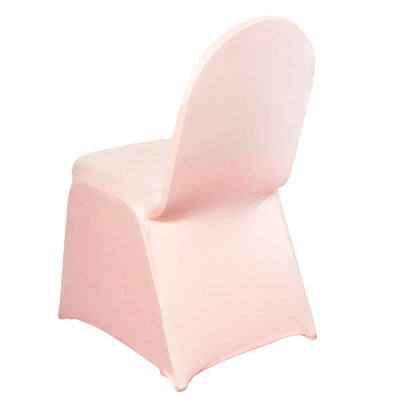 Spandex Chair Cover for Banquet Chairs Blush - Stretch 160GSM Fabric with Slip-On Slipcover