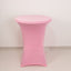 Spandex 30" Round Cocktail Table Cover Pink - Easy to Maintain Stretch Fitted Highboy Tablecloth