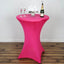 Spandex 30" Round Cocktail Table Cover Fuchsia - Easy to Maintain Stretch Fitted Highboy Tablecloth