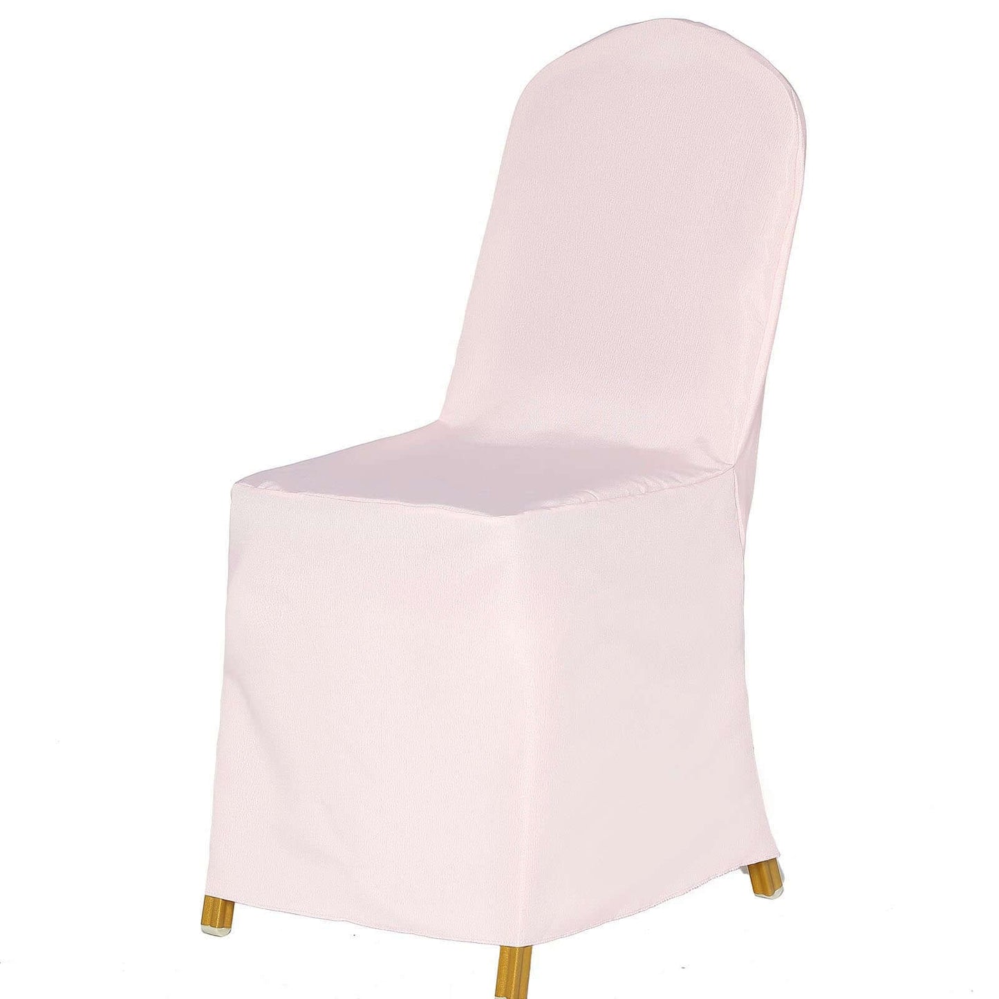 Polyester Slip On Banquet Chair Covers Blush - Stain-Resistant Reusable Durable Fabric