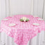 Satin 72"x72" Table Overlay Square Tablecloth Pink - 3D Rosette Table Cover