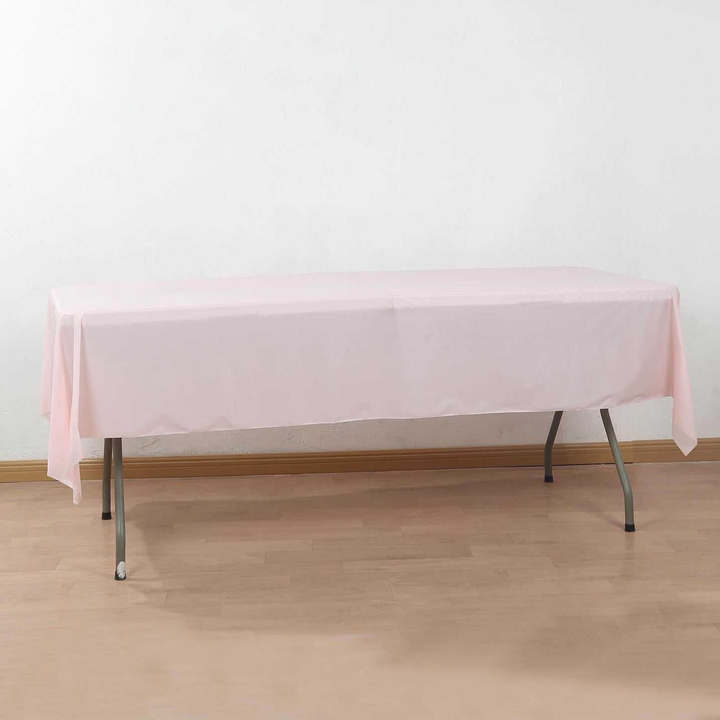 Plastic Table Cover Roll Blush with Slide Cutter - Customizable Disposable Tablecloth Roll 54"x300ft