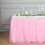 5 Pack Plastic Table Skirts Pink Ruffled - Durable Disposable Skirts for Events 14ft