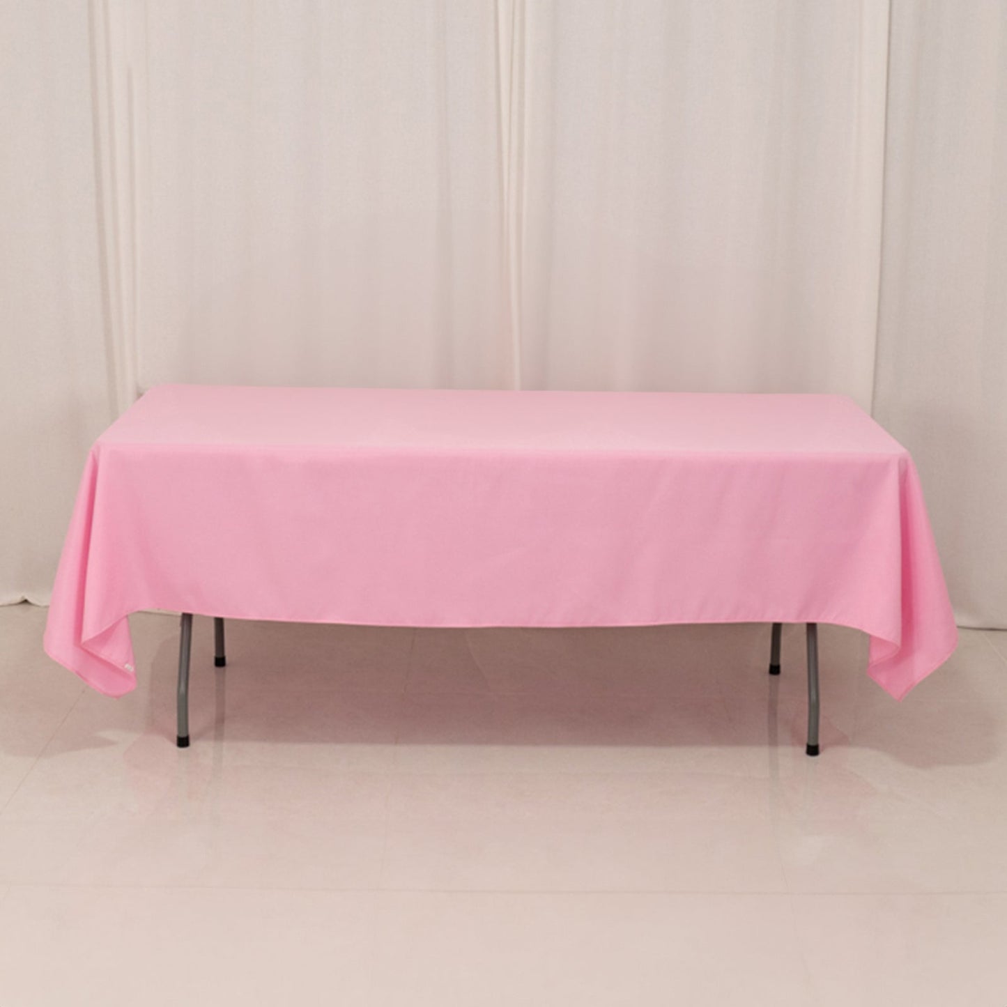 Premium Polyester 60"x102" Rectangle Tablecloth Pink - Durable 220GSM Wrinkle-Resistant Table Cover