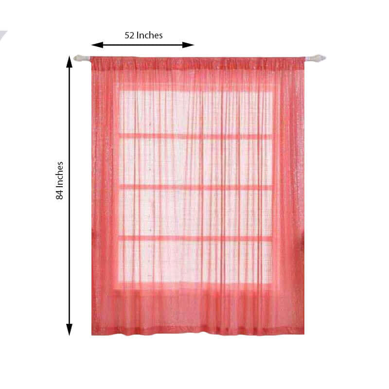 2 Pack Coral Sequin Curtains With Rod Pocket Window Treatment Panels - 52"x84â€